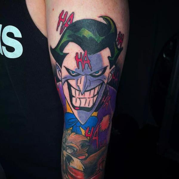 Hahaha Joker tattoo sleeve