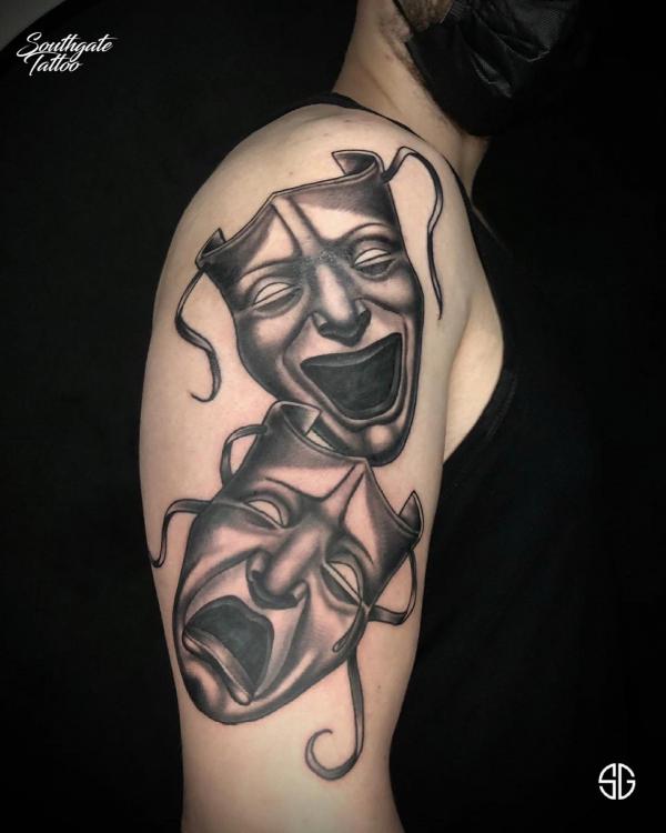 Half sleeve Smile now cry later tattoo