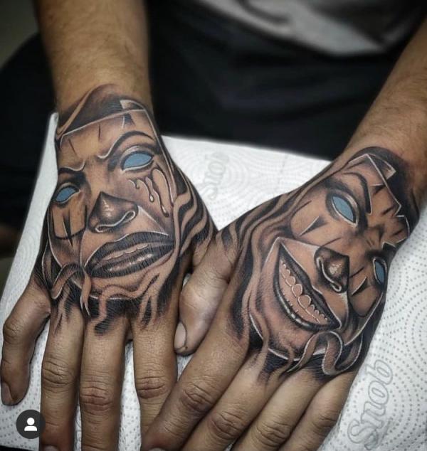 Hands Smile now cry later tattoo