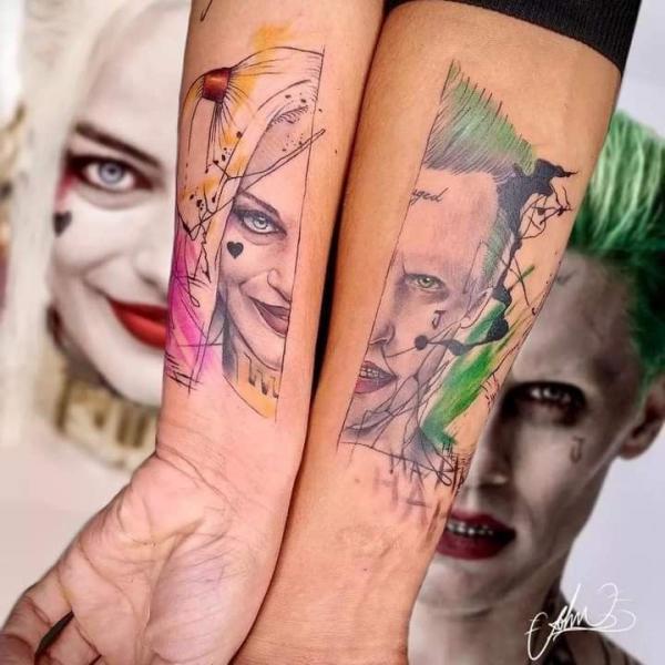 Harley Quinn and joker matching tattoo