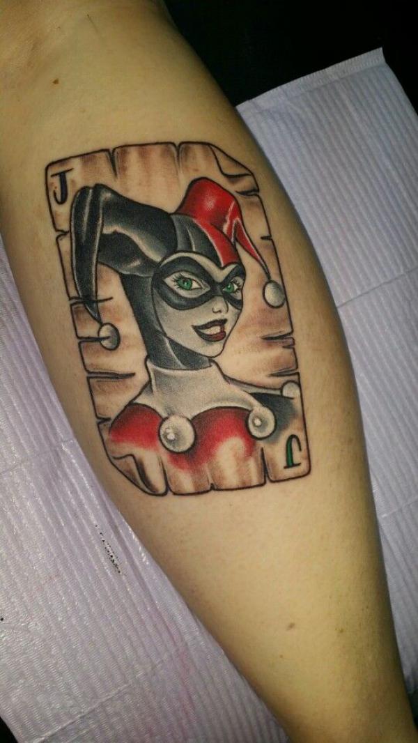 Harley Quinn card tattoo
