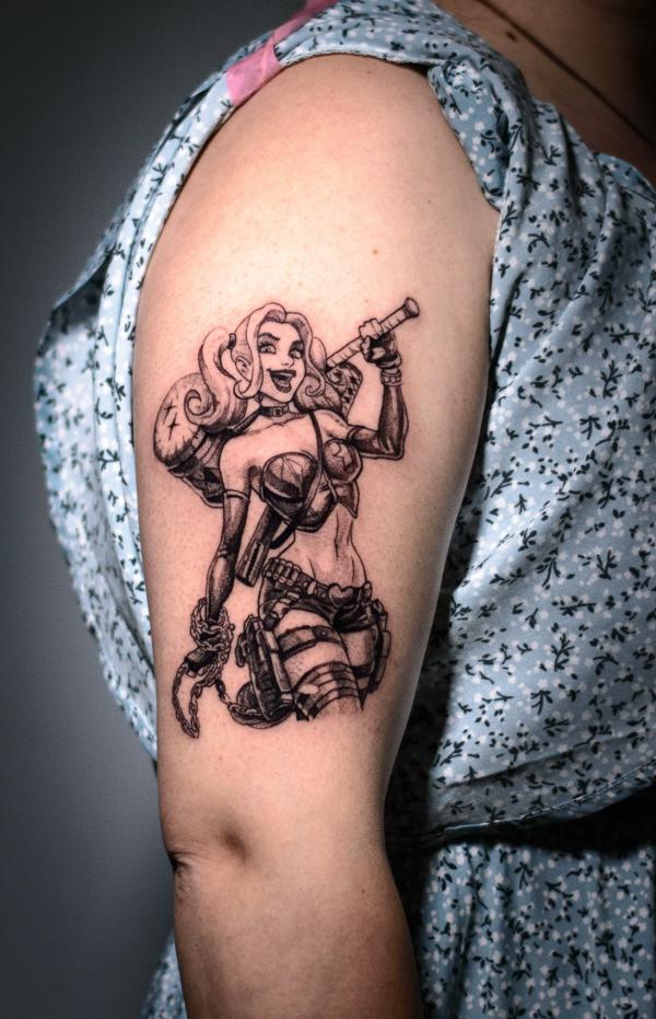 Harley pin up girl tattoo on sale