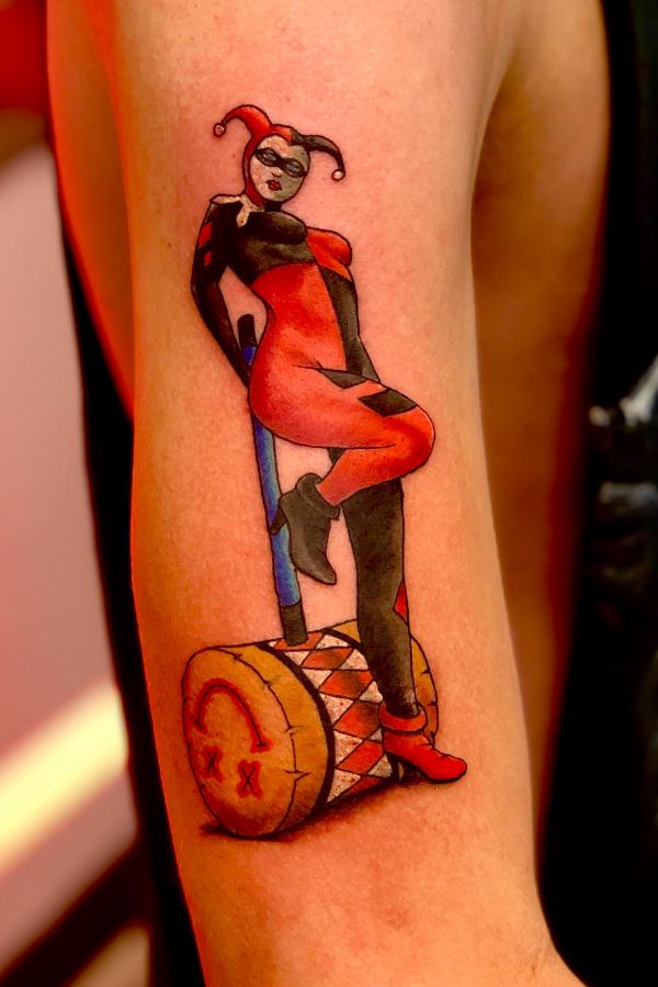 Harley Quinn with Mallet tattoo