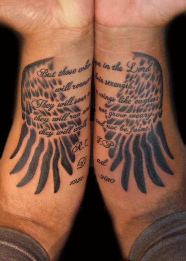 Isaiah 40 31 tattoo forearm