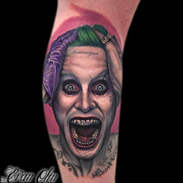 Jared Leto damaged Joker tattoo