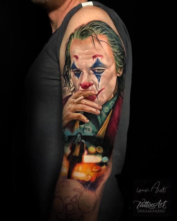 Joaquin Phoenix Joker tattoo realistic