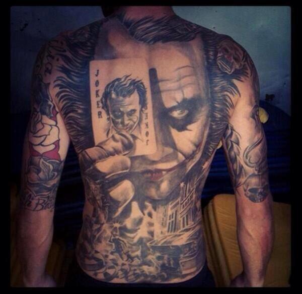 Joker full back tattoo