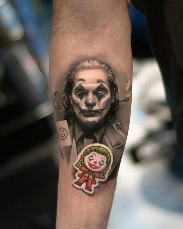 Joker inner forearm tattoo