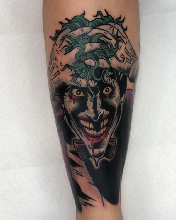 Killing joke Joker forearm tattoo