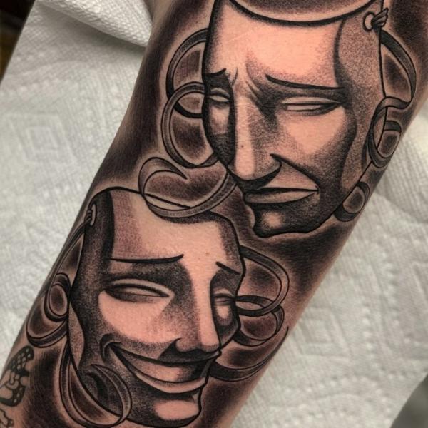 Laugh Now Cry Later dotwork Tattoo