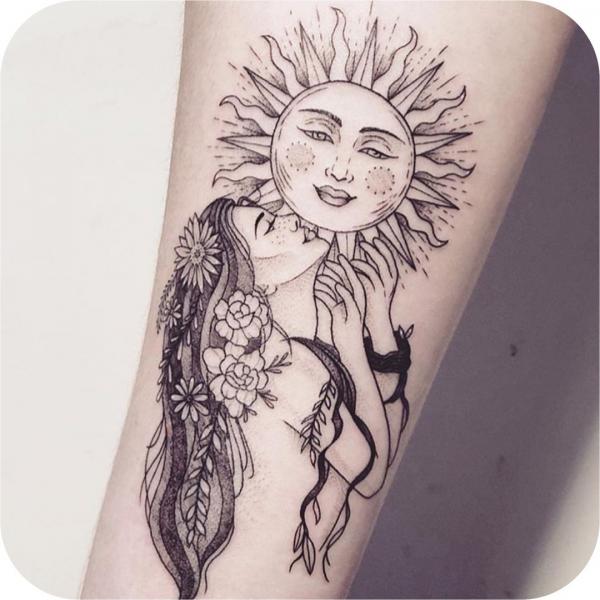 Leo sun and virgo Maiden tattoo