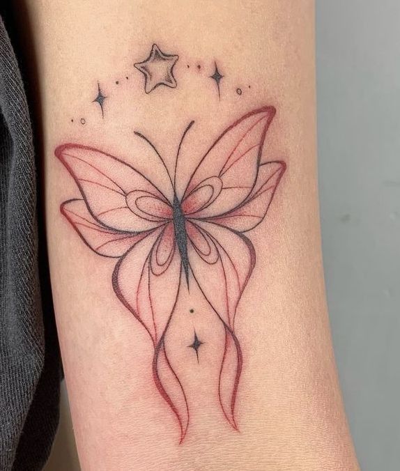 Luna moth outline tattoo