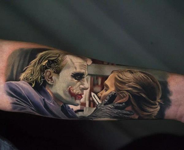 Mad love harley quinn and joker tattoo realistic