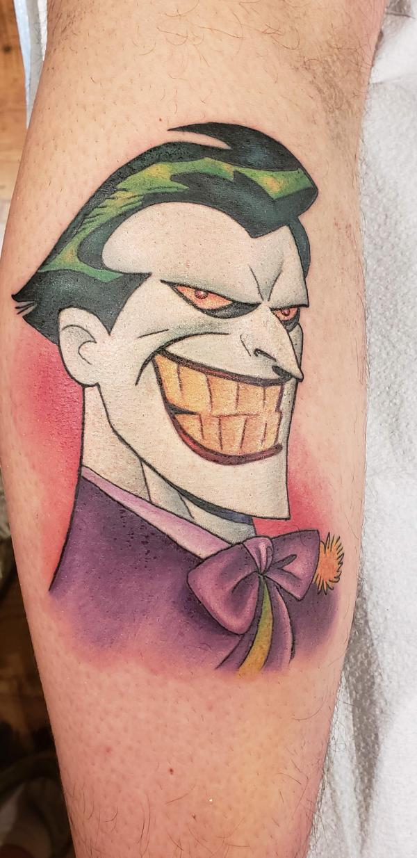 Mark Hamill Joker cartoon tattoo
