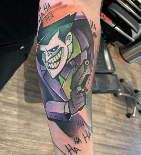 Mark Hamill joker with gun tattoo