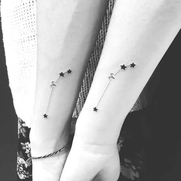 Matching constellation with glyph tattoo