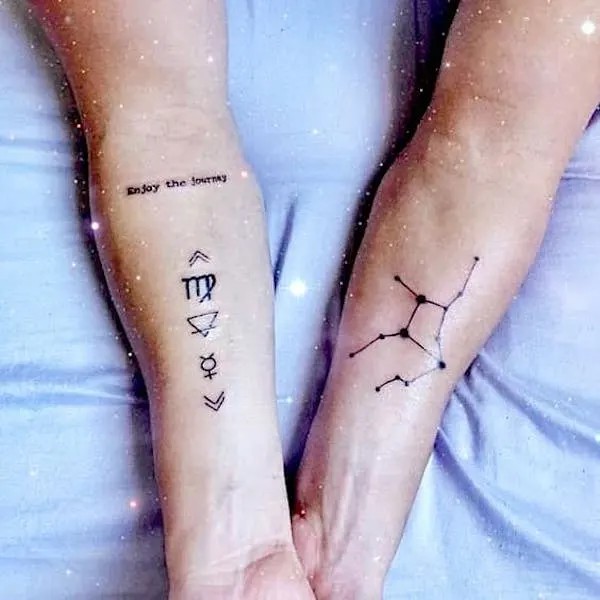 Matching couple zodiac tattoos by carvalhobe jpg