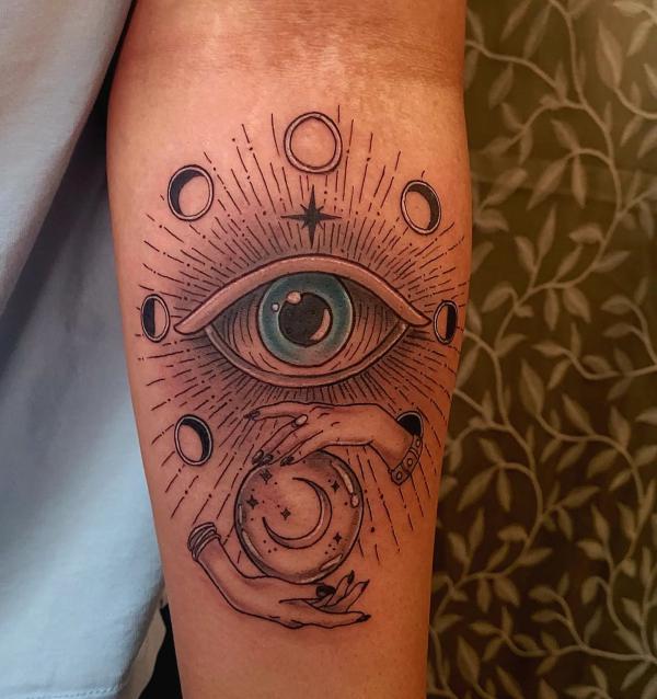 Moon phases and eye tattoo