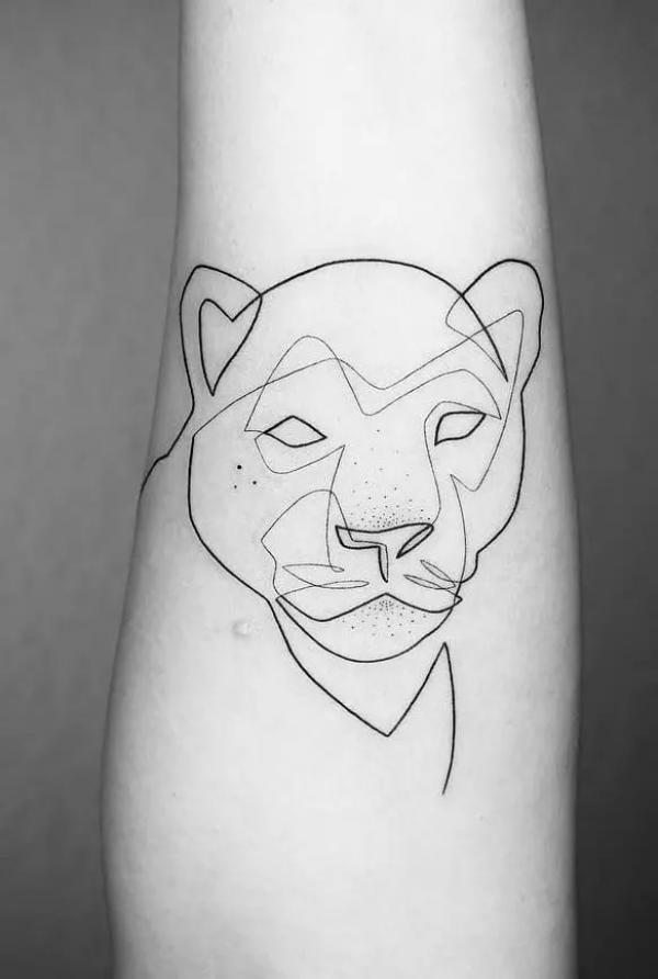 Panther outline tattoo