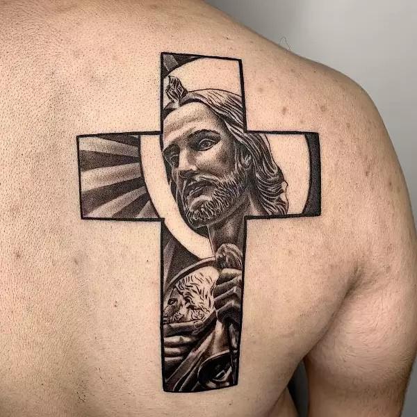 San judas cross tattoo