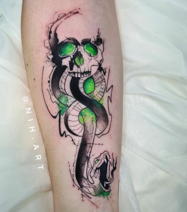 Simple death eater sketch tattoo
