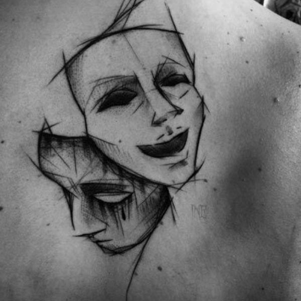 Sketchy Laugh Now Cry Later Tattoo
