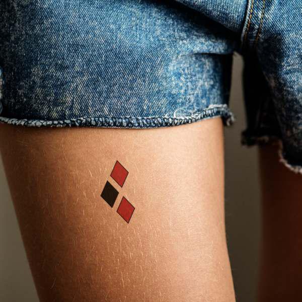 Small Harley Quinn diamond tattoo