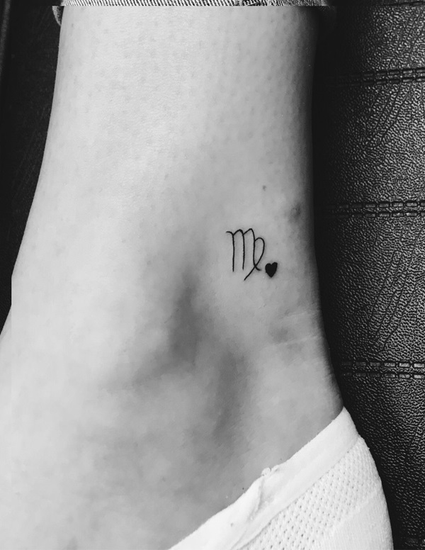 Small Virgo ankle tattoo