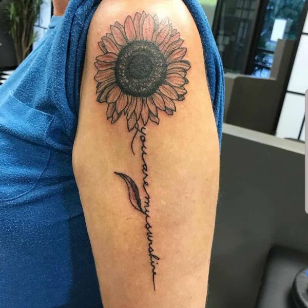 Sunflower you are my sunshine upper arm tattoo