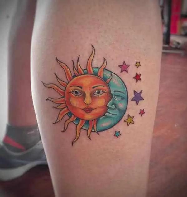 100 Sun and Moon Tattoos with Meaning