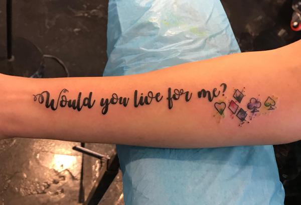 Would you live for me with harley quinn diamond tattoo