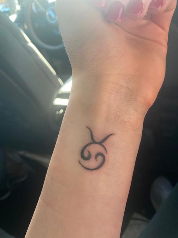 Zodiac Taurus and Cancer wrist tattoo