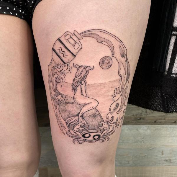 aquarius and cancer tattoo