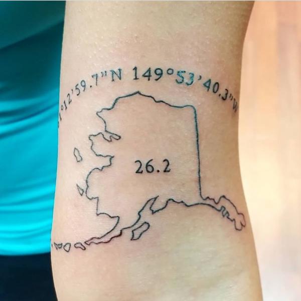 coordinates and alaska map tattoo