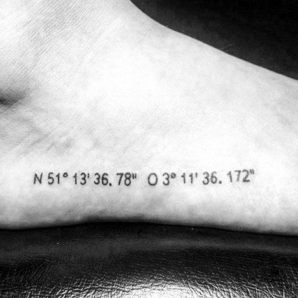 coordinates foot tattoo