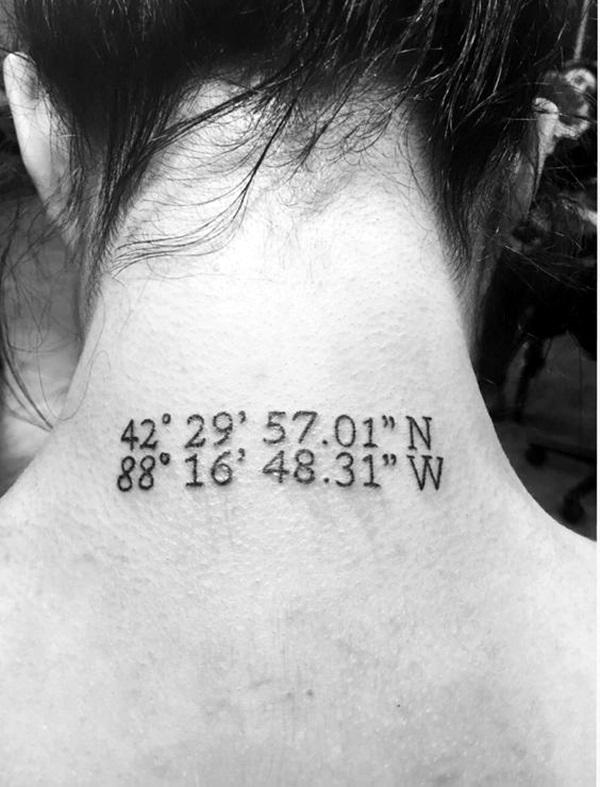 coordinates neck tattoo