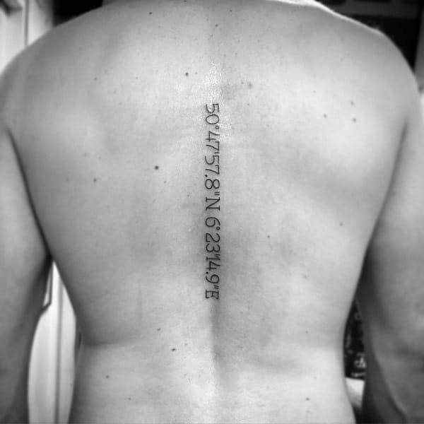 coordinates spine tattoo