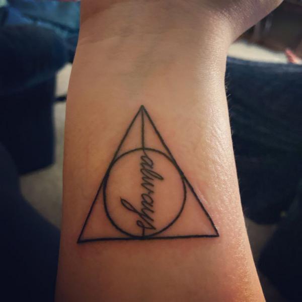 deathly hallows always wrist tattoo