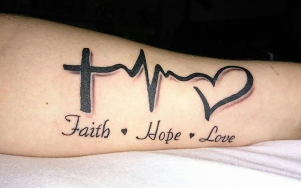 faith hope love 1 corinthians 13 13 tattoo forearm