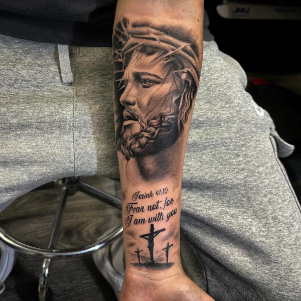 isaiah 41 10 and Jesus tattoo