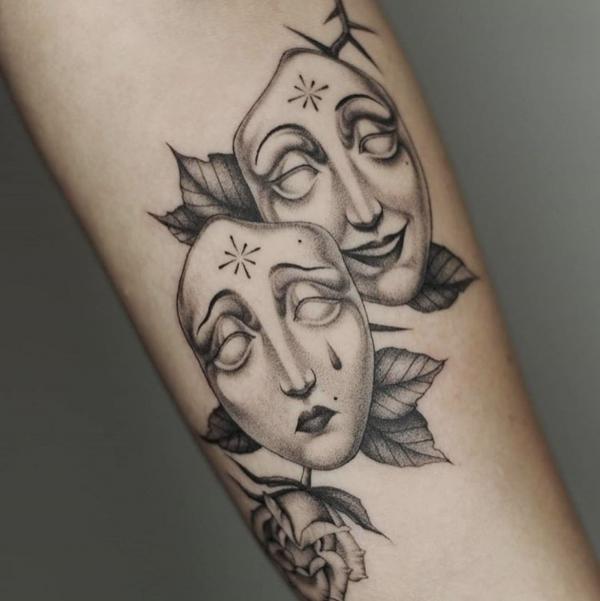 laugh now cry later and rose with thorns tattoo