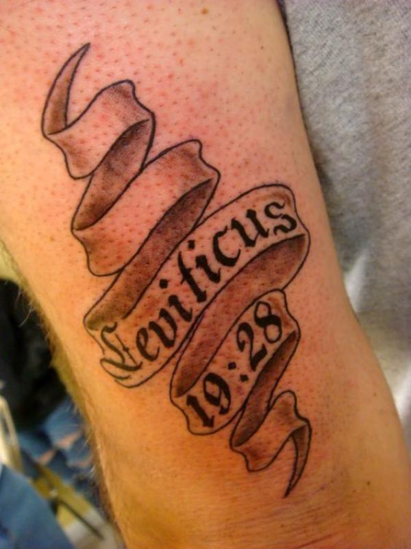 leviticus 19 28 ribbon tattoo