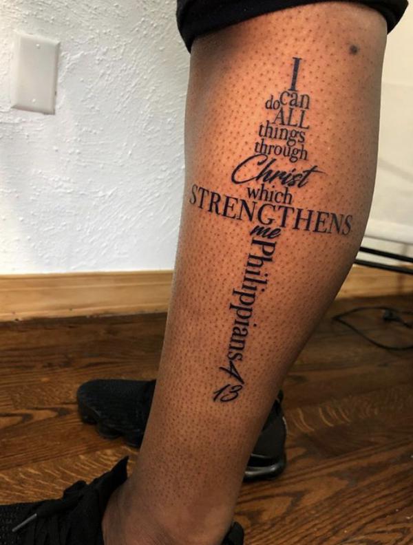 philippians 4 13 lettering tattoo