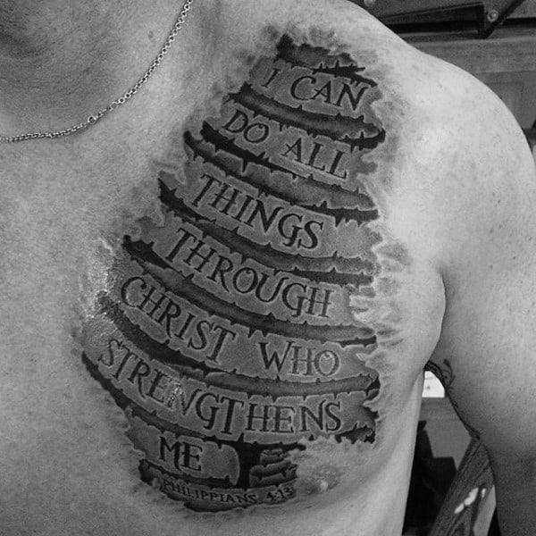 philippians 4 13 stone tattoo