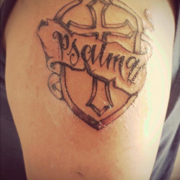 psalm 91 cross shield tattoo