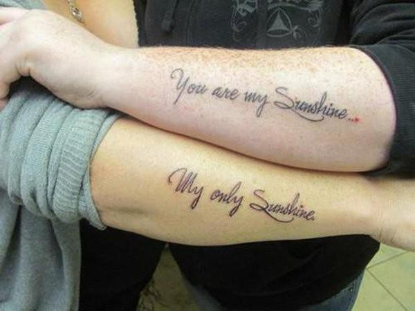 you are my sunshine mother daughter tattoo forearm