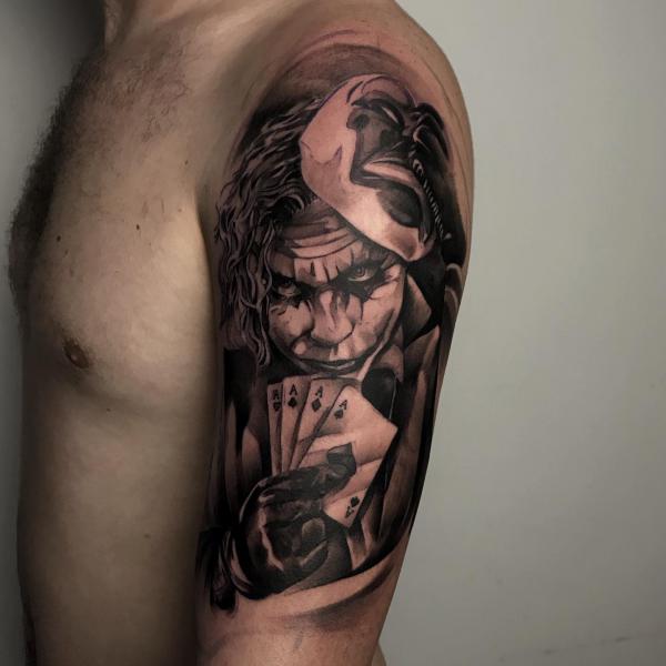 Ace of spade and joker tattoo