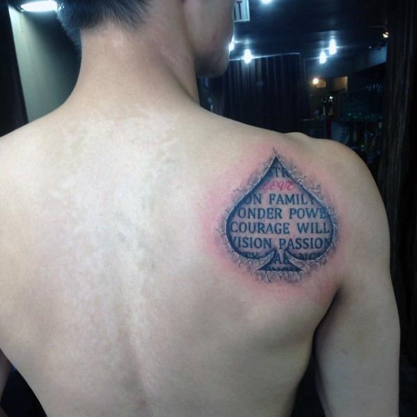 Ace of spade lettering tattoo