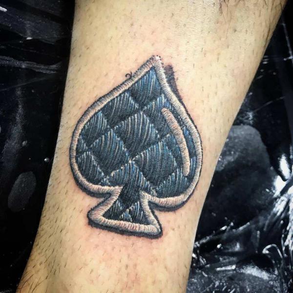 Ace of spade patch tattoo