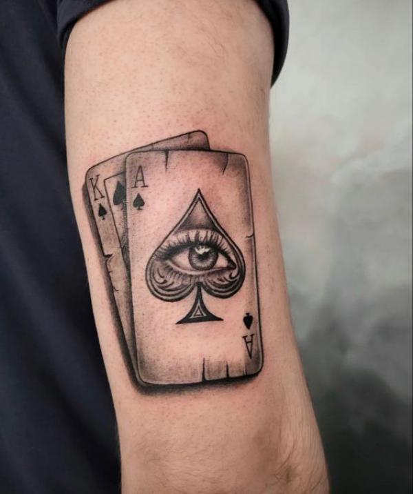 Ace of spade with eye tattoo